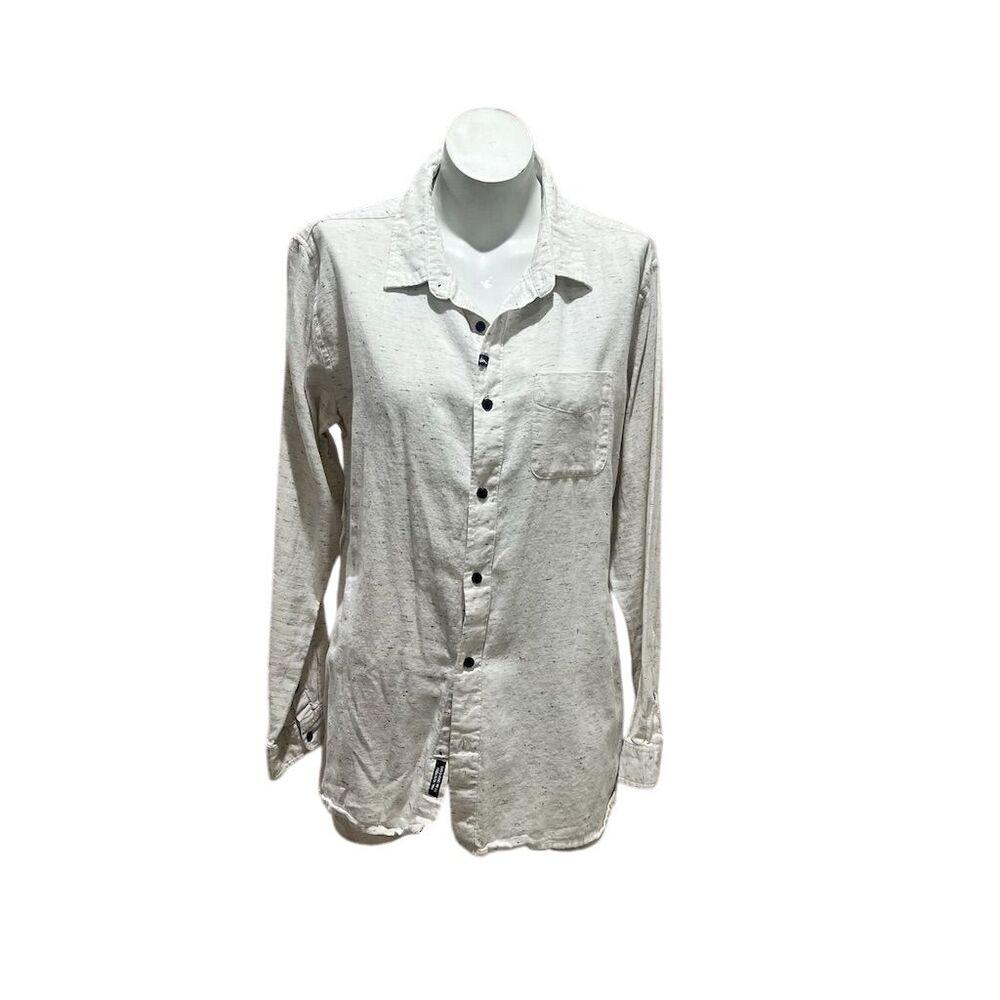 Im Men's Beige Long Sleeve Button-Down Shirt Size L
